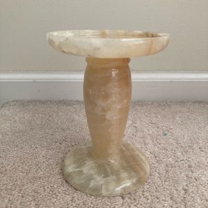 Beige Natural Marble 6” Candle Stand Holder